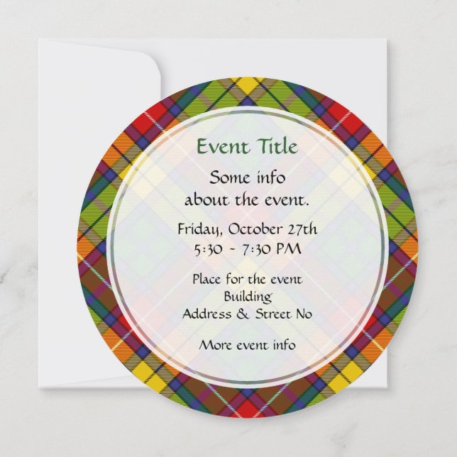 Clan Buchanan Tartan Invitation (Back)