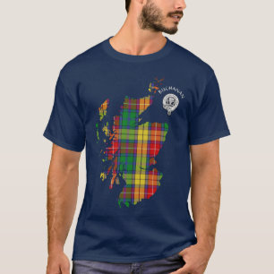 Clan Buchanan Tartan Map & Crest T-Shirt