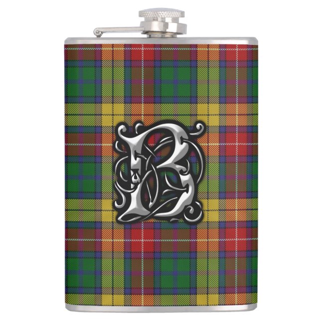 Clan Buchanan Tartan Old Scotland Flask (Front)