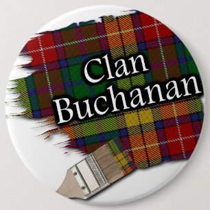 Clan Buchanan Tartan Paint Brush 6 Cm Round Badge
