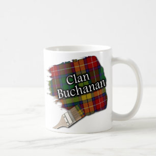 Clan Buchanan Tartan Paint Brush Cup Mug