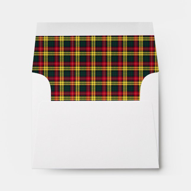 Clan Buchanan Tartan Red, Green and Yellow Plaid Envelopes (Back (Bottom))