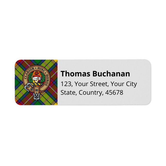 Clan Buchanan Tartan Return Address Label (Front)