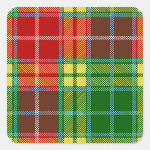 Clan Buchanan Tartan Square Sticker