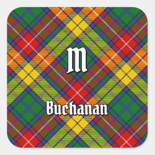 Clan Buchanan Tartan Square Sticker