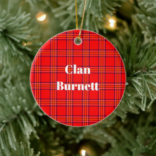Clan Burnett Modern Tartan Ceramic Ornament
