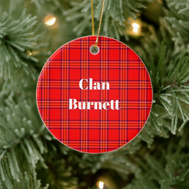 Clan Burnett Modern Tartan Ceramic Ornament (Tree)