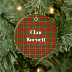 Clan Burnett Tartan Ceramic Ornament