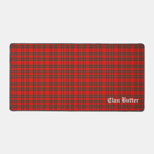 Clan Butter Tartan and Custom Text Desk Mat