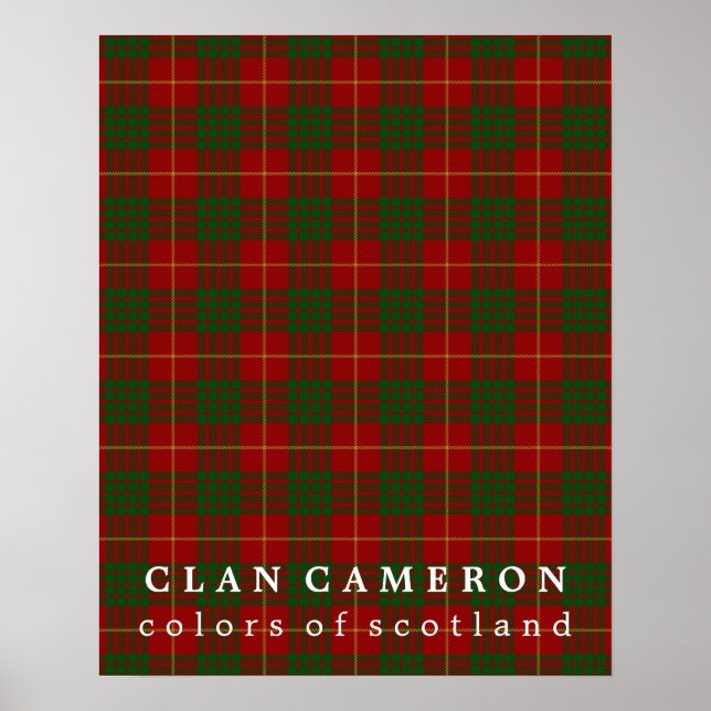 Clan Cameron Colours of Scotland Tartan Poster (Front)