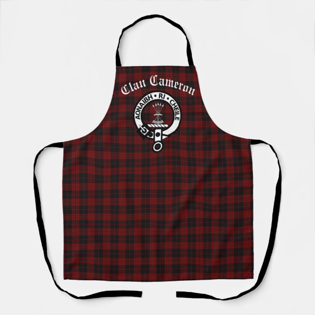 Clan Cameron Crest Badge and Tartan Apron (Front)