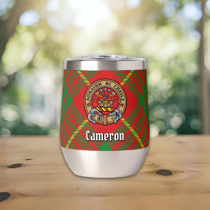 Clan Cameron Crest over Tartan