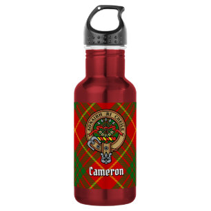 Clan Cameron Crest over Tartan 532 Ml Water Bottle