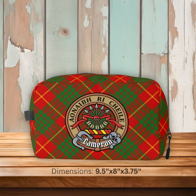 Clan Cameron Crest over Tartan Dopp Kit (Creator Uploaded)