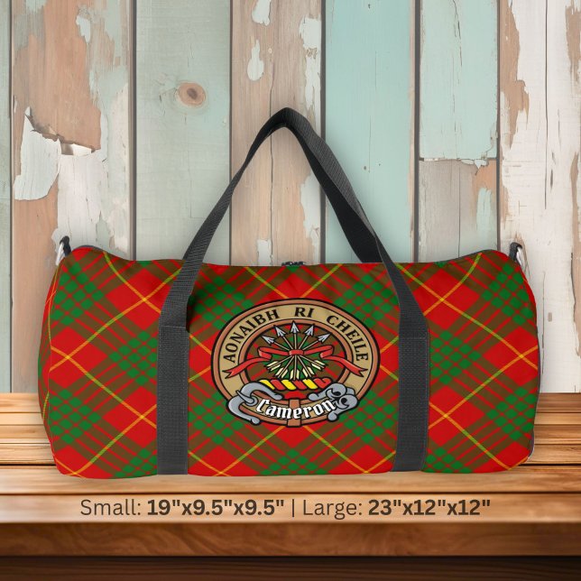 Clan Cameron Crest over Tartan Duffle Bag (Creator Uploaded)