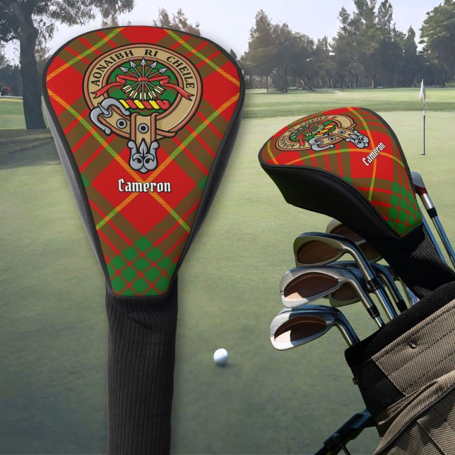 Clan Cameron Crest over Tartan Golf Head Cover (Creator Uploaded)