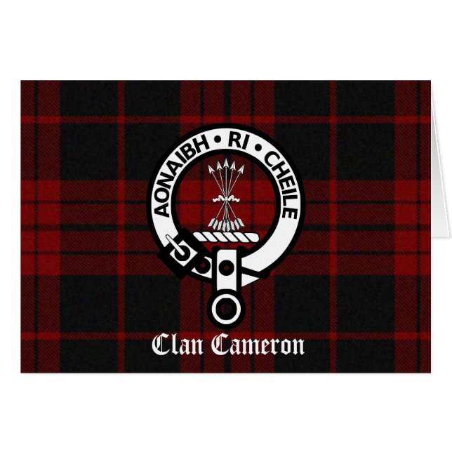 Clan Cameron Crest & Tartan (Front Horizontal)
