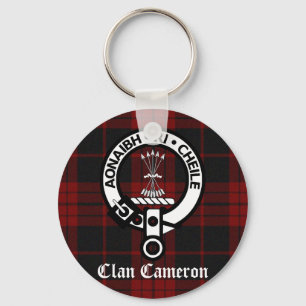 Clan Cameron Crest & Tartan Key Ring