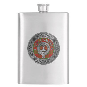 Clan Cameron Crest & Tartan Knot Flask