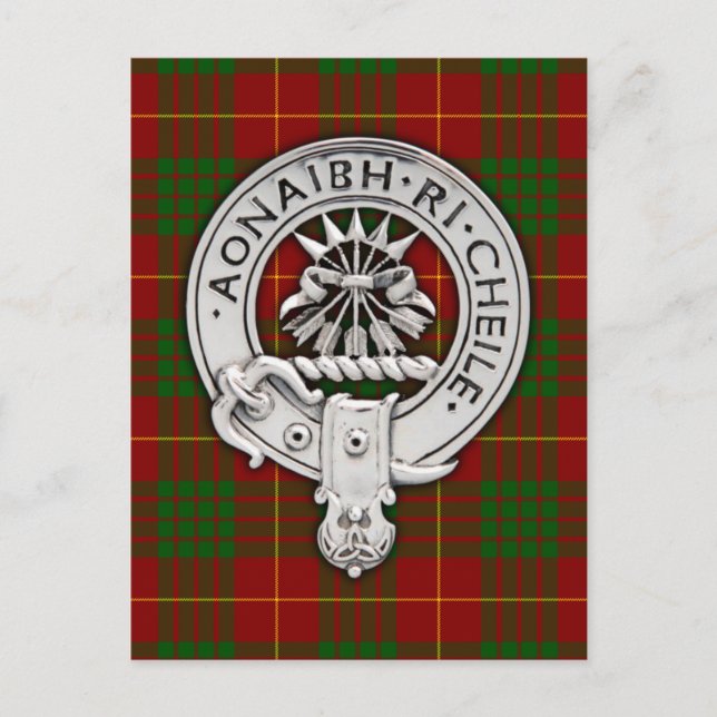 Clan Cameron Crest & Tartan Postcard (Front)