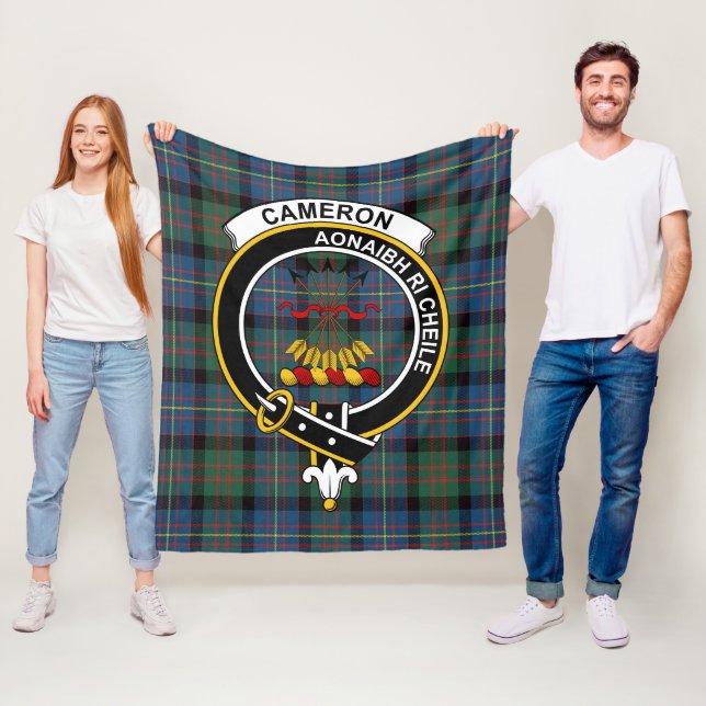 Clan Cameron of Erracht Ancient Tartan Plaid Fleece Blanket (In Situ)