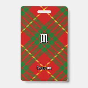 Clan Cameron Tartan ID Badge