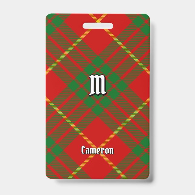 Clan Cameron Tartan ID Badge (Front)