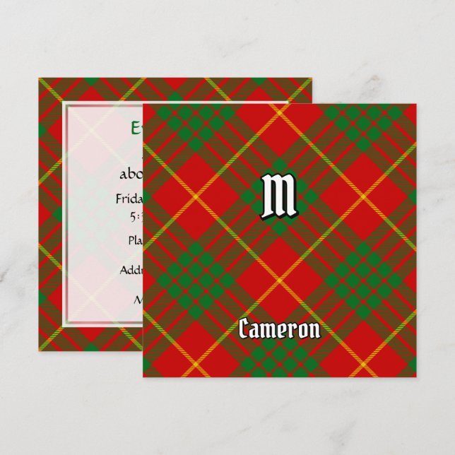 Clan Cameron Tartan Invitation (Front/Back)