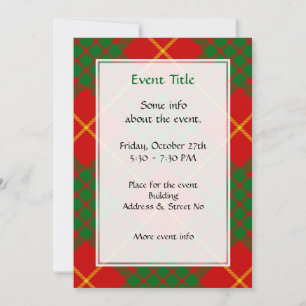 Clan Cameron Tartan Invitation