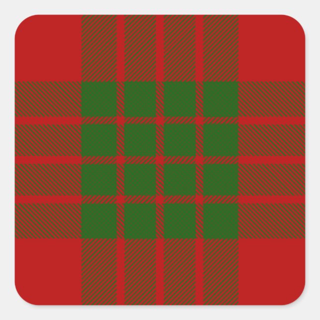 Clan Cameron Tartan Square Sticker (Front)