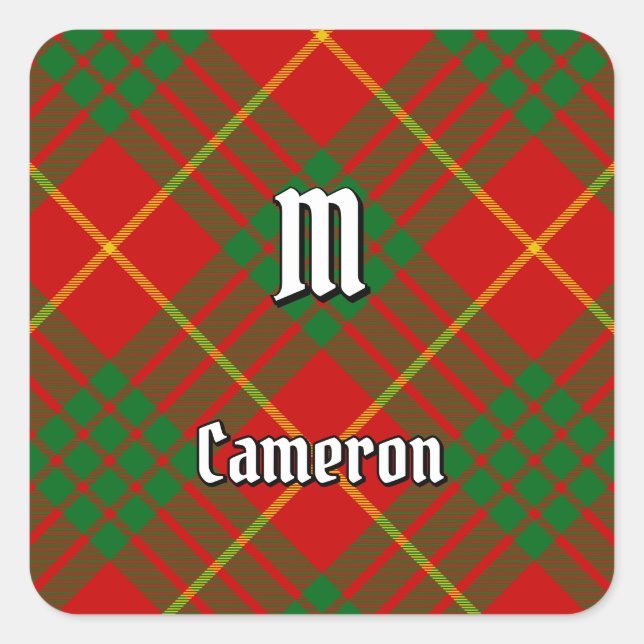 Clan Cameron Tartan Square Sticker (Front)