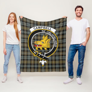 Clan Campbell Argyll Weathered Tartan Plaid Fleece Blanket