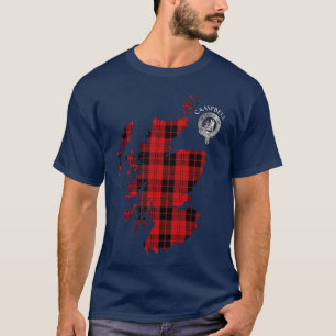 Clan Campbell Armaddie Tartan Map & Crest T-Shirt