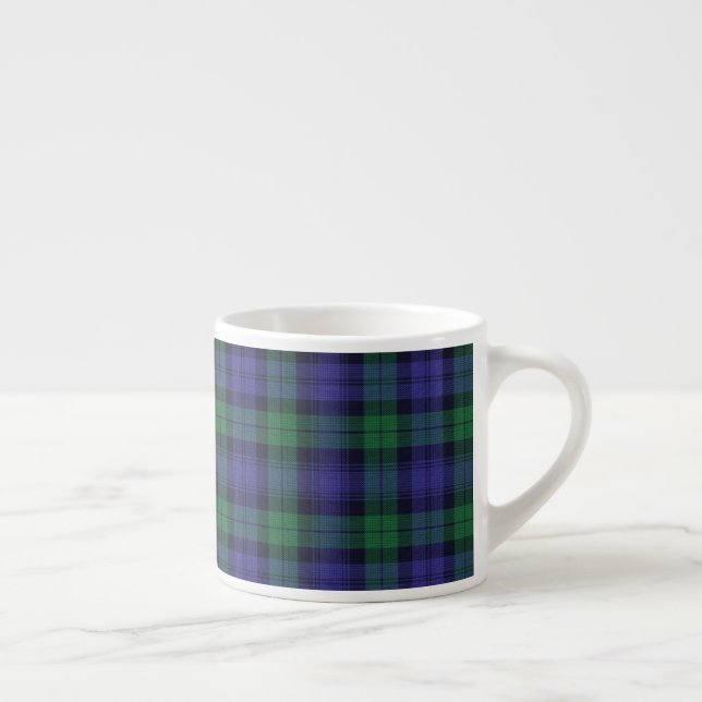 Clan Campbell Black Watch Scottish Tartan Espresso Cup (Right)