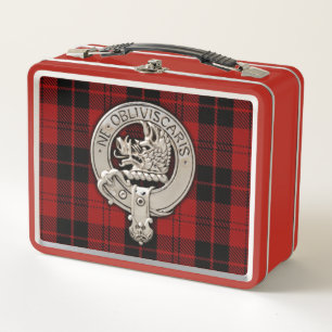 Clan Campbell Crest & Armaddie Tartan Metal Lunch Box