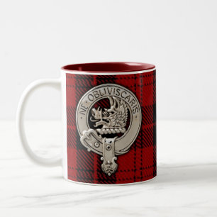 Clan Campbell Crest & Armaddie Tartan Two-Tone Coffee Mug