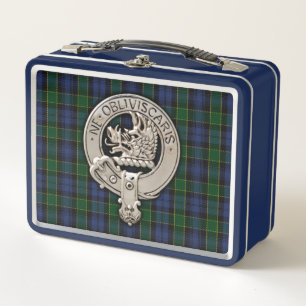 Clan Campbell Crest & Breadalbane Tartan Metal Lunch Box