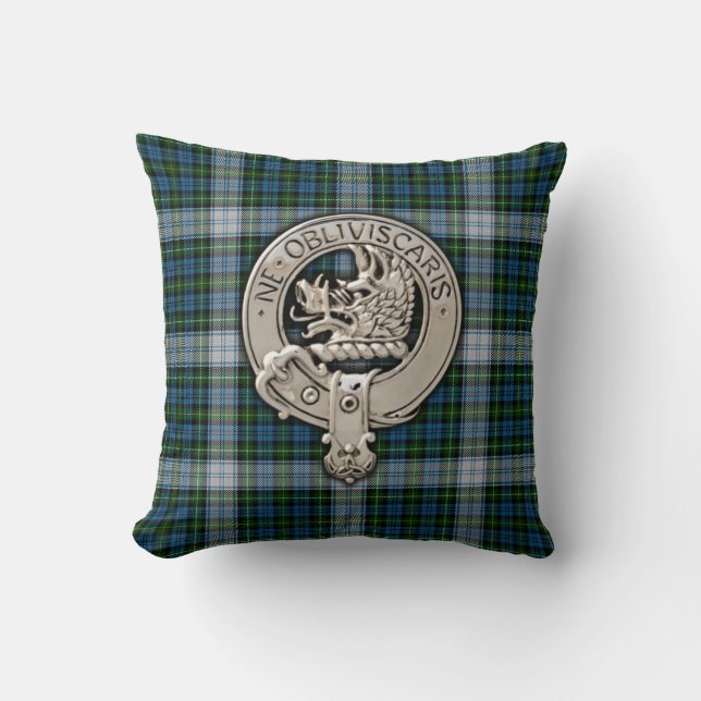 Clan Campbell Crest & Dress Tartan Cushion (Front)
