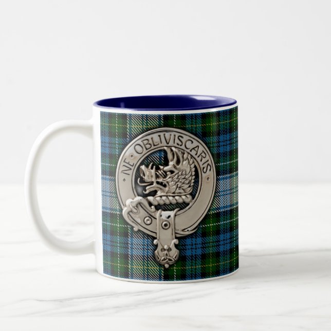 Clan Campbell Crest & Dress Tartan Two-Tone Coffee Mug (Left)