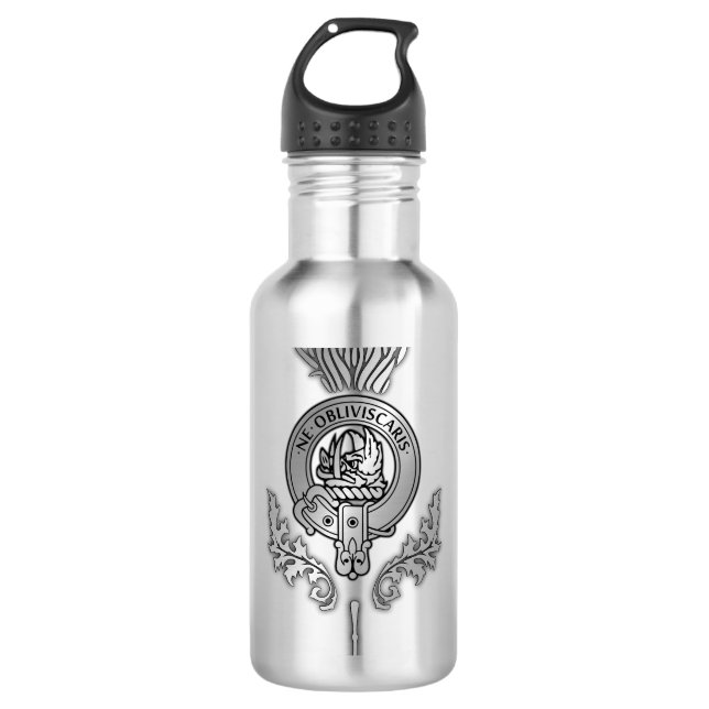Clan Campbell Crest & Scottish Thistle 710 Ml Water Bottle (Front)