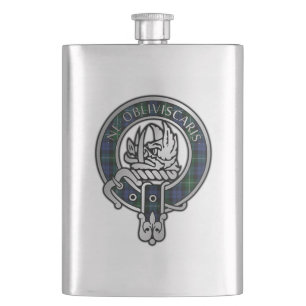 Clan Campbell Crest & Tartan Hip Flask