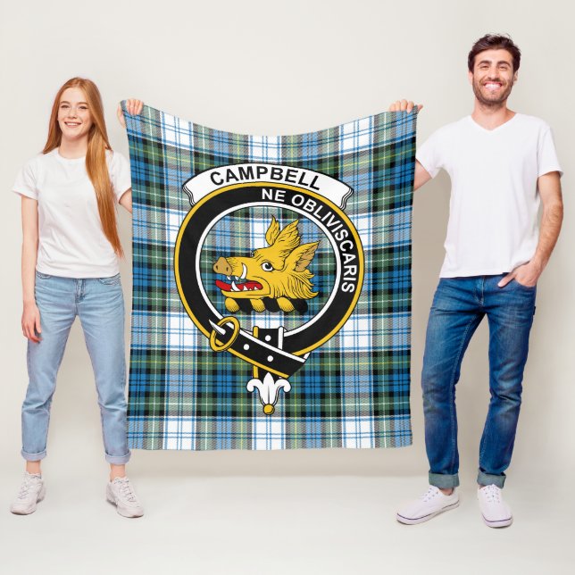 Clan Campbell Dress Ancient Tartan Plaid Fleece Blanket (In Situ)