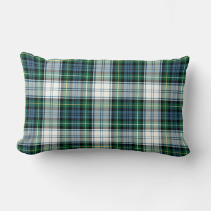 Clan Campbell Dress Tartan Green and White Plaid Lumbar Cushion