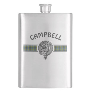 Clan Campbell (Edit) Crest & Tartan Hip Flask