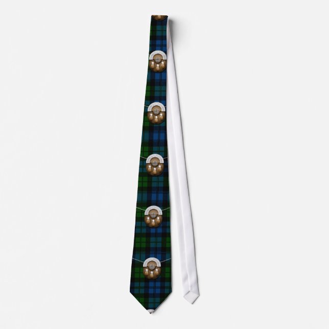 Clan Campbell Military Tartan And Sporran Tie (Front)