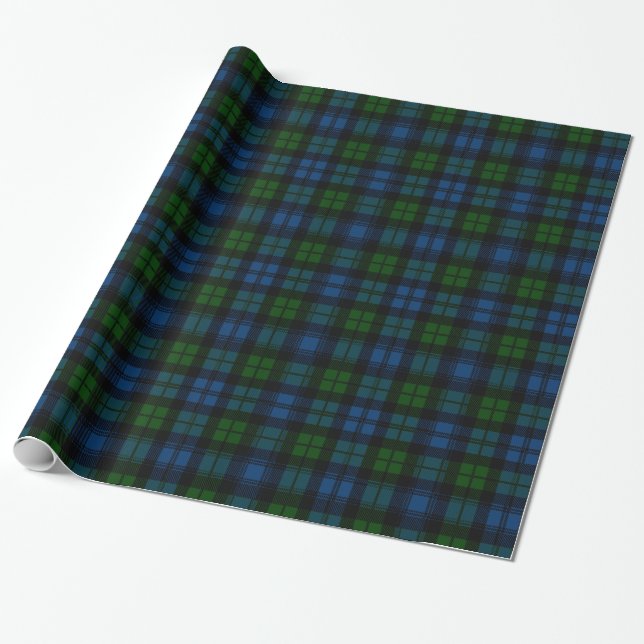 Clan Campbell Military Tartan Wrapping Paper (Unrolled)