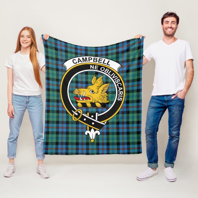 Clan Campbell Of Cawdor Ancient Tartan Plaid Fleece Blanket (In Situ)
