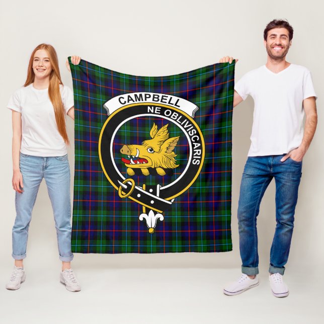 Clan Campbell Of Cawdor Modern Tartan Plaid Fleece Blanket (In Situ)