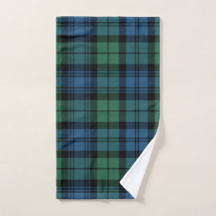 Clan Campbell Plaid Tartan Green Blue Black Check Hand Towel