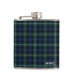 Clan Campbell Tartan Monogram Hip Flask